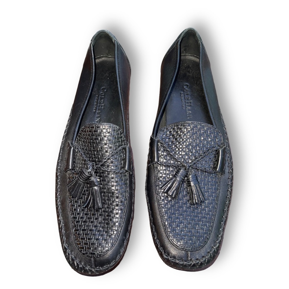 🧍🏽‍♂️Cole Haan Country Black Woven Tassel Loafers 👞 Size 10.5‎